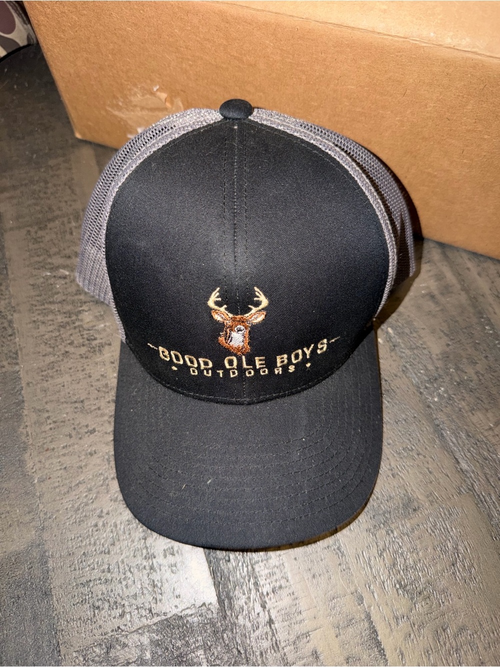Good Ole Boys Outdoors Embroidered Truckers Cap - Black & Gray